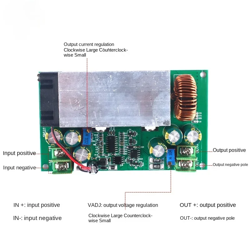 600W  Adjustable Voltage Reduction Power Supply Module 12V-75V to 5V19V21V24V48V High Power 25A