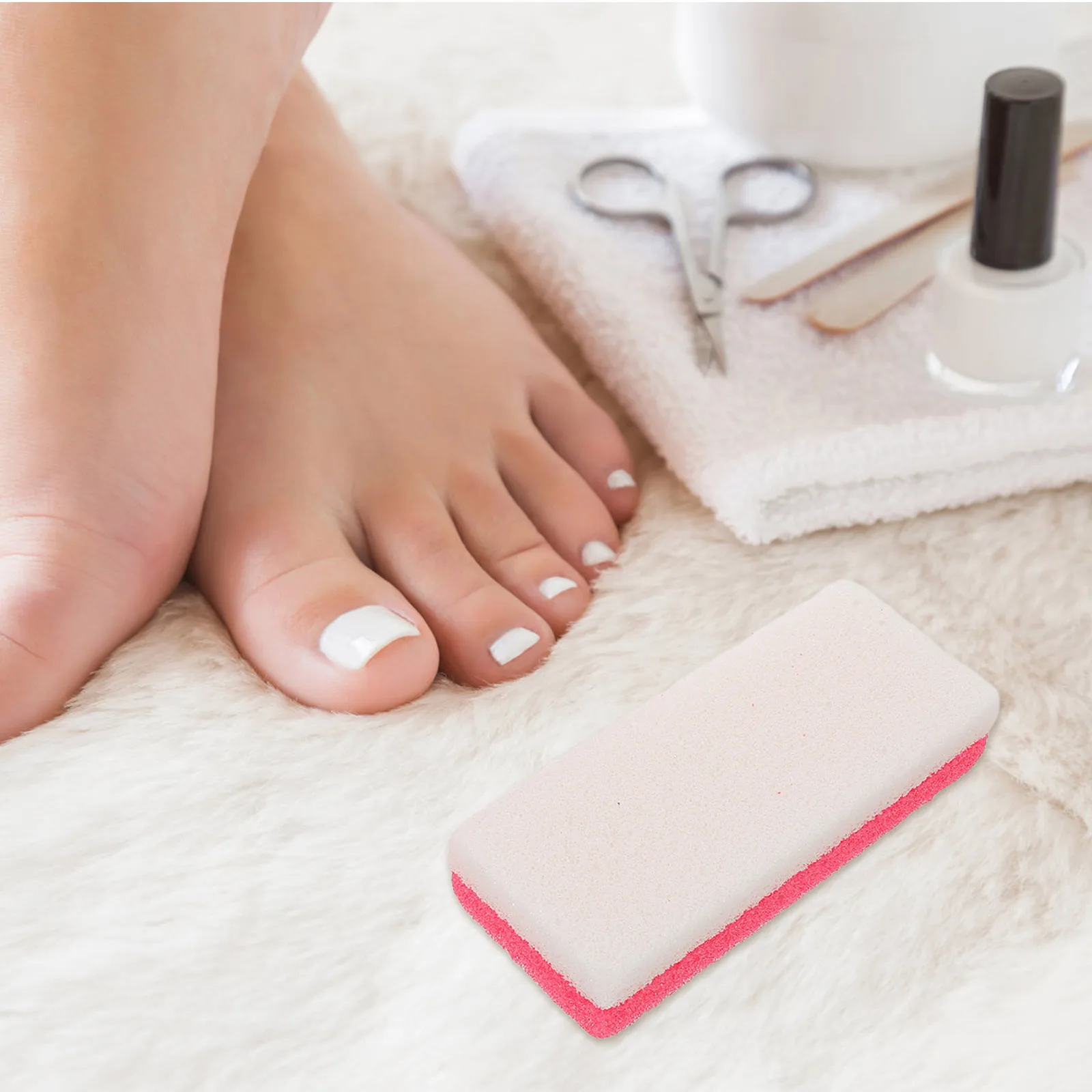 10개입 발 각질 제거용 양면 페디큐어 도구 가벼운 미니 연마석 발 스크러버