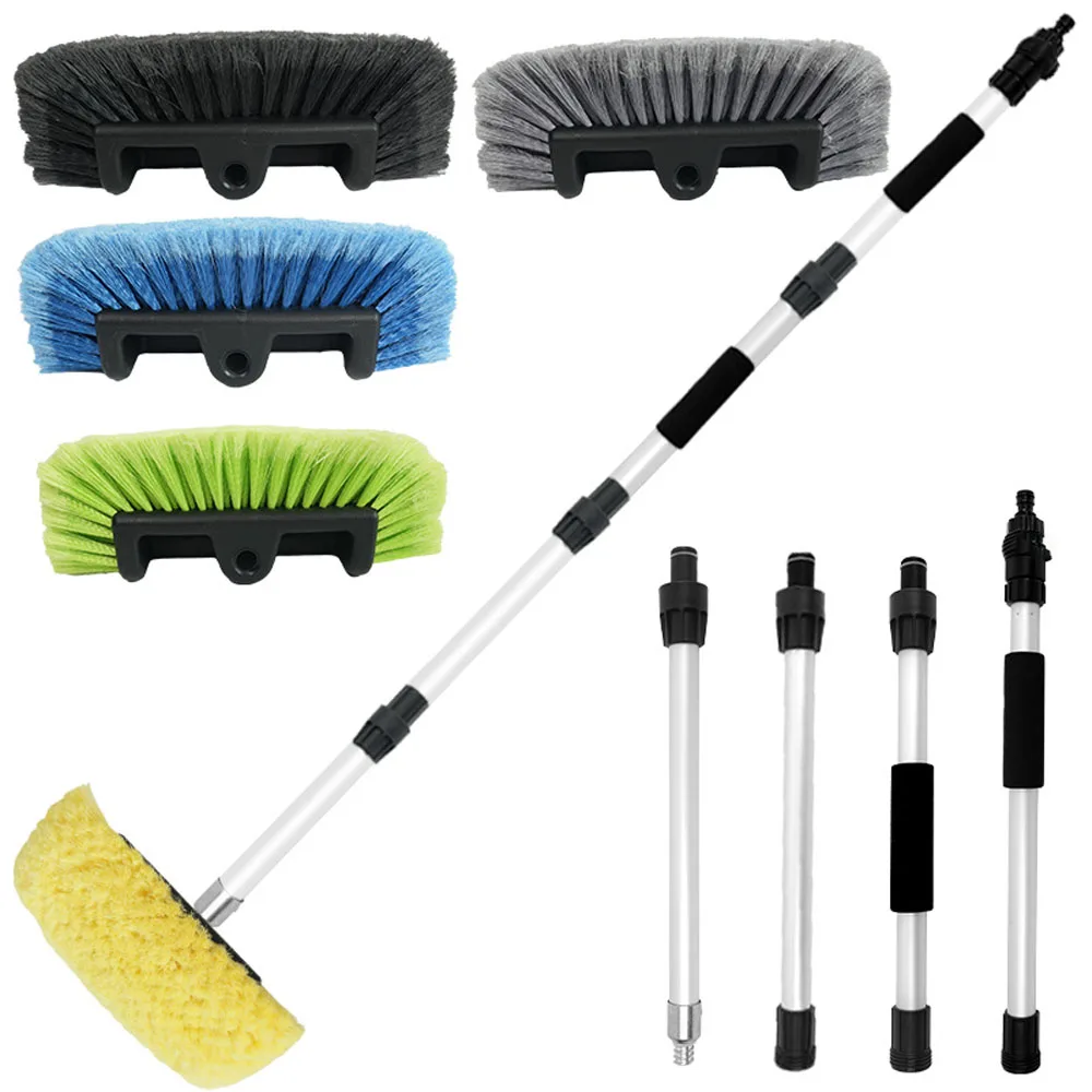 Vadrouille de lavage de voiture, brosse de nettoyage télescopique à Long manche, barre courbée rétractable, outils de nettoyage de voiture