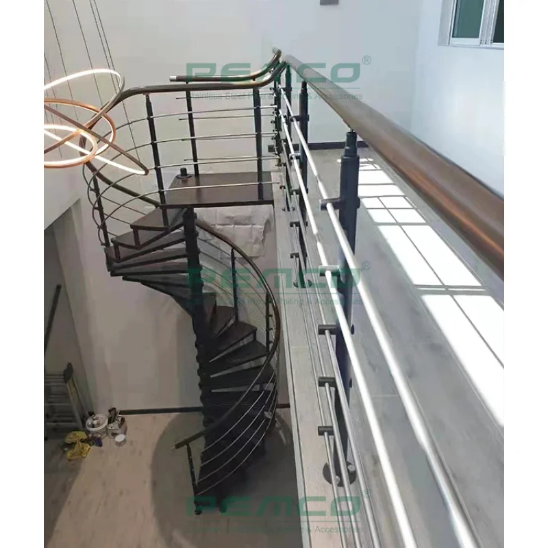 custom.Prefabricated Space Saving Circular Stair Design Decorative Outdoor White Color Steel Staircase Kit