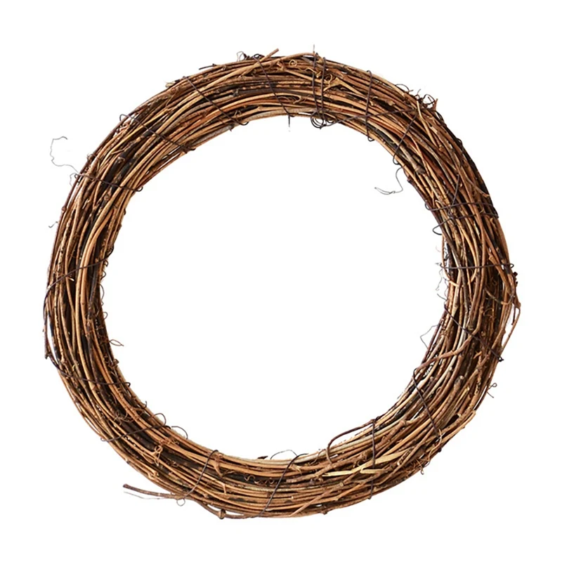 1 Pc Natural Dried Rattan Wreath Garland Christmas Halloween Easter DIY Craft Ring Door Wall Hanging Pendant Decor Durable