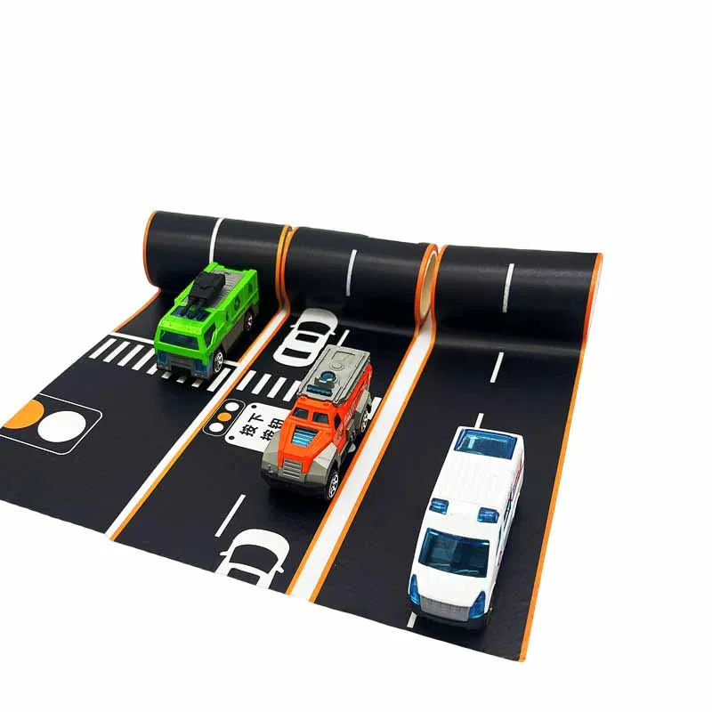 Cinta de carretera DIY para niños, juguete de estacionamiento para niños, carretera de tráfico, carretera, Educación Temprana, pegatinas hechas a mano, rollos de papel