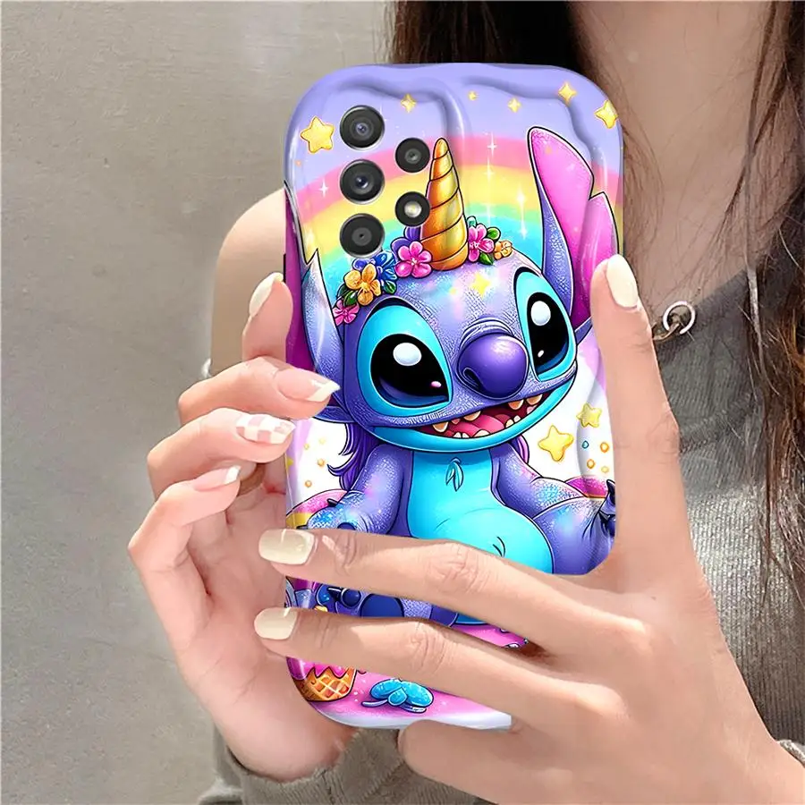 Cartoon Cute Stitch For Samsung Galaxy A55 A72 A54 A35 A15 A73 A53 A52 A33 A42 A32 A34 A24 A23 A22 A14 A13 A12 5G Phone Case