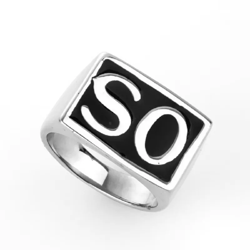 SO Men\'s Gothic Biker SONS Ring Signet 316L Stainless Steel Silver color Tone Men\'s Jewelry