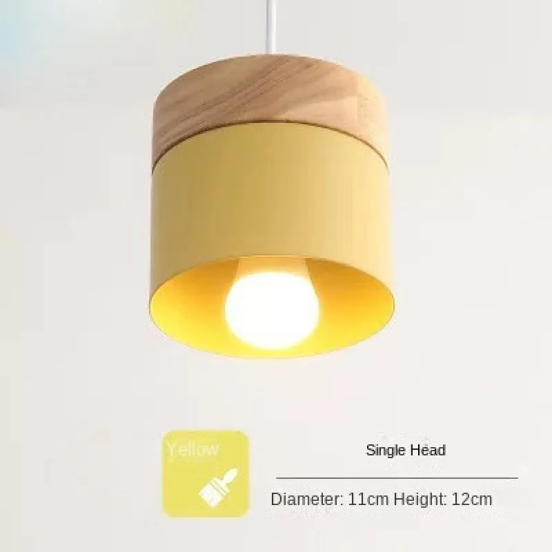 Lampe de salle à manger créative nordique, lumière d'allée en fer moderne Macaron, tête unique, blanc et gris, petite goutte de chevet de chambre