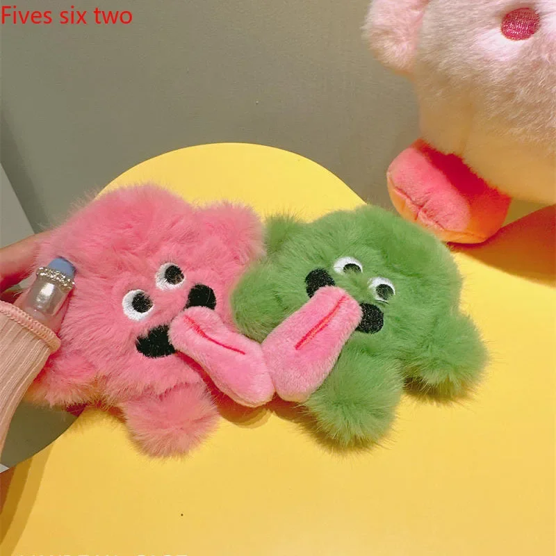 Cartoon Funny Tongue Out Headphone Cases For Apple AirPods 1 3 4 Case Plush Wireless Bluetooth Earphone Cover for Air Pods Pro 2