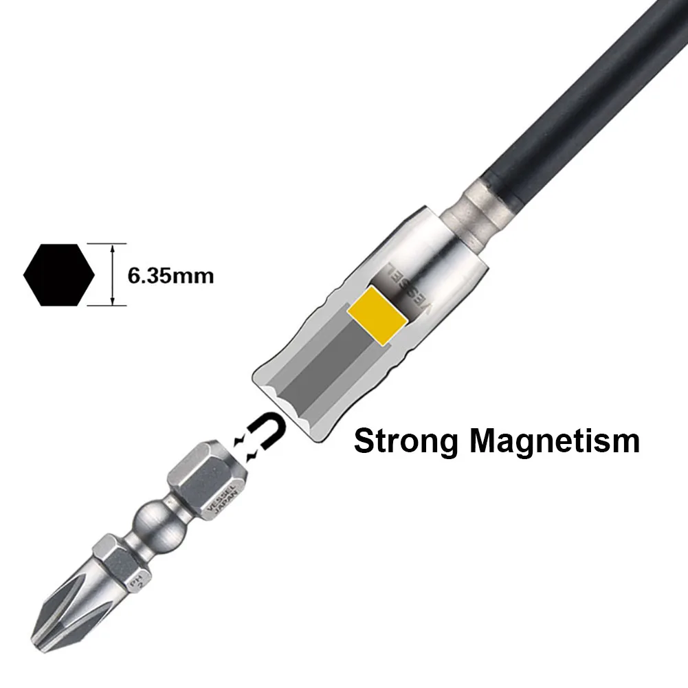 Japan Vessel No.2200MBH Ball Grip Ratchet Screwdriver with Bit Holder