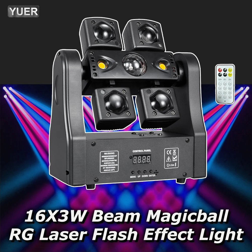 4IN1 Effect Magic Ball Laser Beam Flash Head Moving Head Light With Remote Control  DMX Stage Light Rotating Disco Party Bar