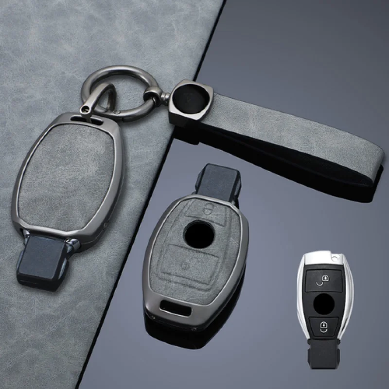 

Кожаный чехол для автомобильного ключа из цинкового сплава A + для Mercedes Benz A B C E S G M V GLK SLK