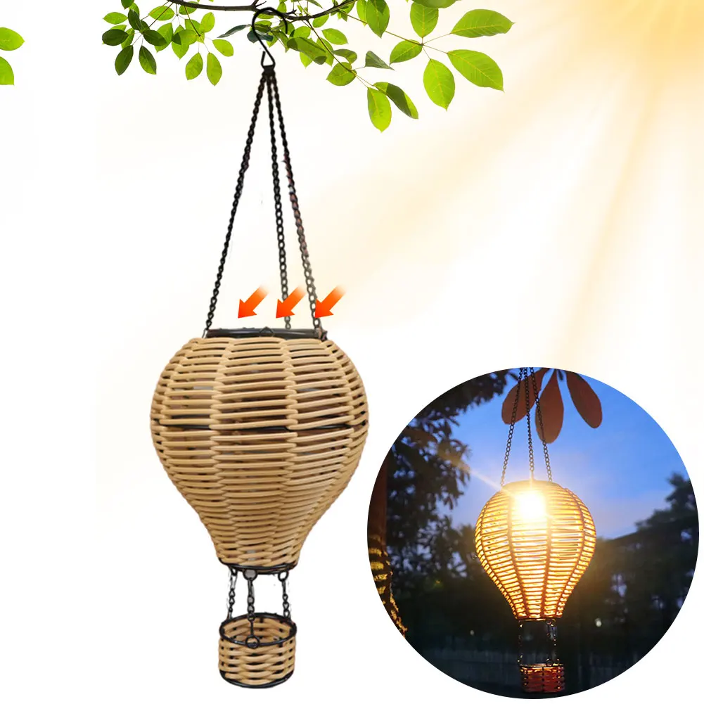

Solar Hot Air Balloon Lantern Hanging Solar Lantern Outdoor Lights Waterproof Lanterns Night Light for Garden Patios & Pathway