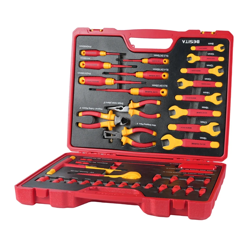 Professional EV Repair Tools 41 Pieces 1000V Insulated Wrench Socket Screwdriver Hand Tool Set