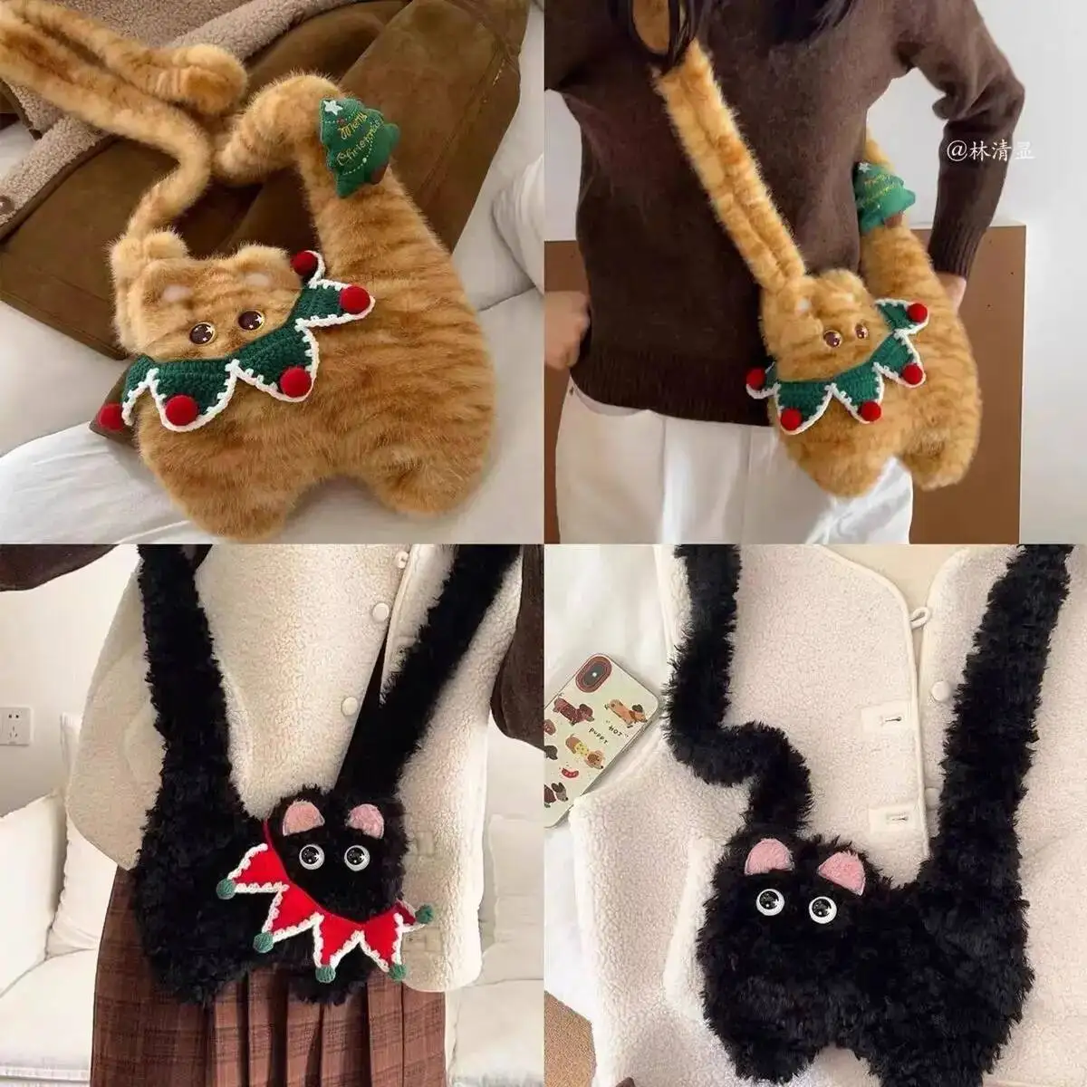 

Bloom Haruku Plush Cat Messenger Women 2025 Autumn Winter Casual Crossbody Bags Ladies Hot Girls Bag Christmas Present