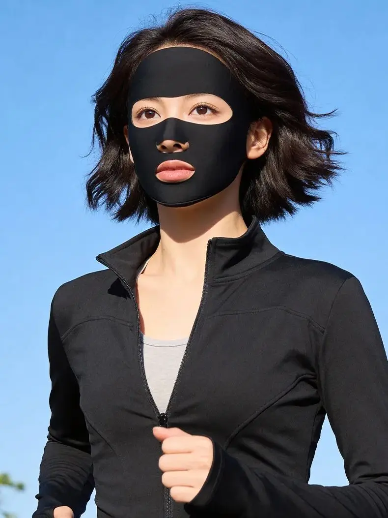 AliExpress kyaqsuk Full-Face UV Protection Mask Women Running Cycling Ice-Silk Fabric Breathable Nose & Mouth Opening Face Kini UPF 50+