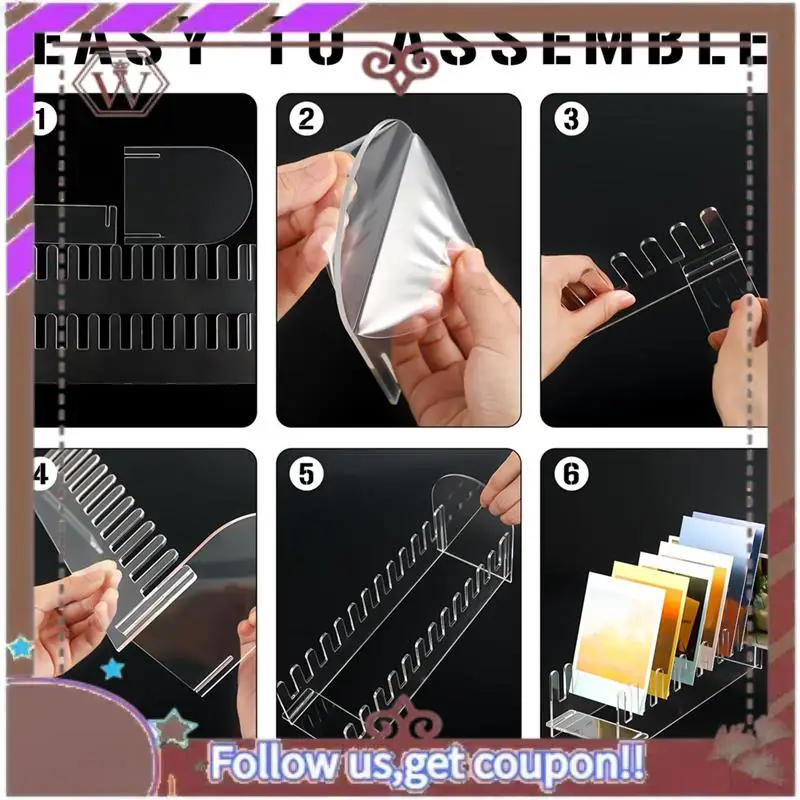 

ABBG-2 Pcs 12 Tier Acrylic Greeting Card Display Stand Portable Card Display Rack Clear Postcard Holder Display Stand
