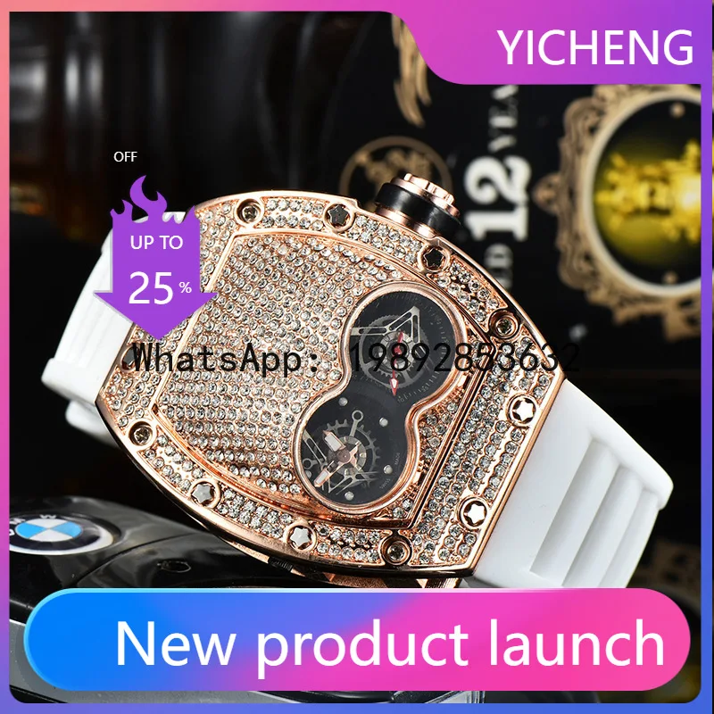 LYY Double Eyes Baby's Breath Diamond British Watch Tonneau Dial Watch Temperament Fashion Watch