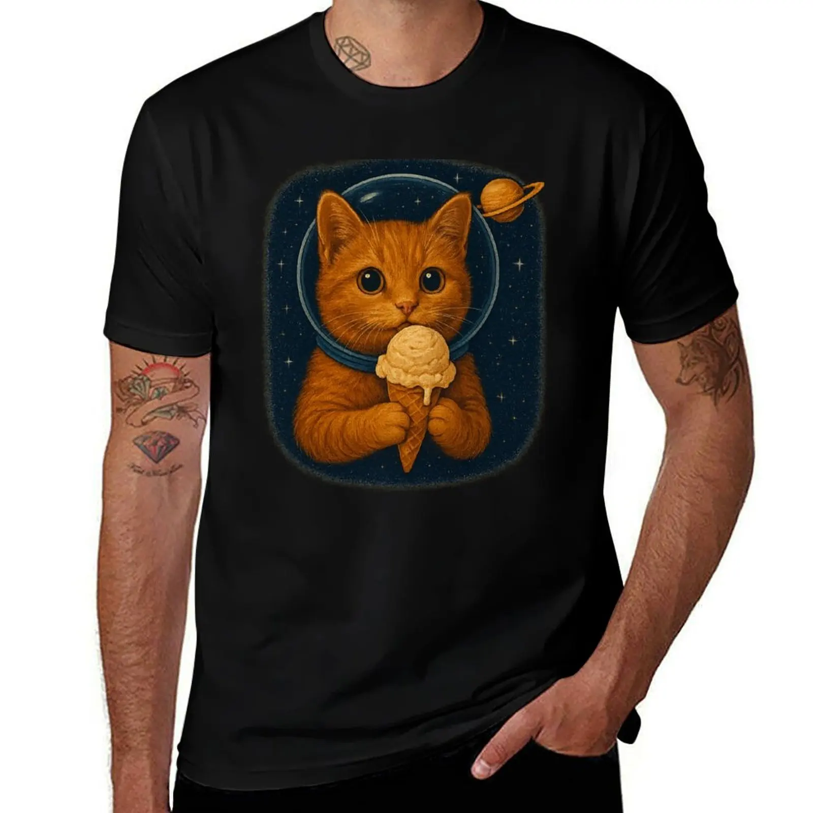 

SpaceCat T-Shirt valentines clothes anime sublime shirts men graphic
