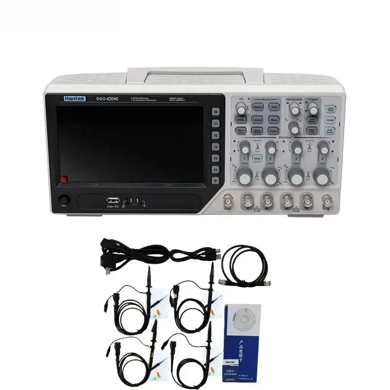 Premium Hantek DSO4204C Digital 200MHz 4 Channel Osciloscopio Portable PC USB LCD Osciloscopio Automotive +EXT+DVM+Auto Range Fu