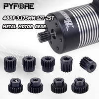 48DP 3.175mm 12t 13t 14t 15t 16T 17t 18T 19T 20T 22T 24T 25T Black Steel Metal Pinion Motor Gear for 1/10 Rc Model Car Motor