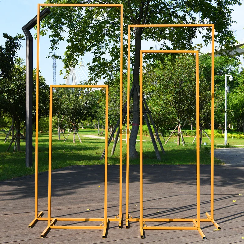 New wedding props wrought iron geometric screen road guide wedding stage decoration ornament three-dimensional rectangular arch