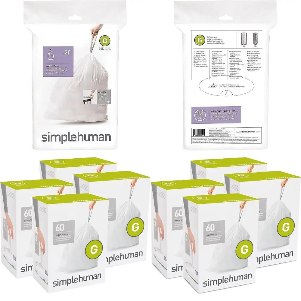 

30L/8Gal Heavy Duty Trash Bags, 12 Rolls, 240 Count