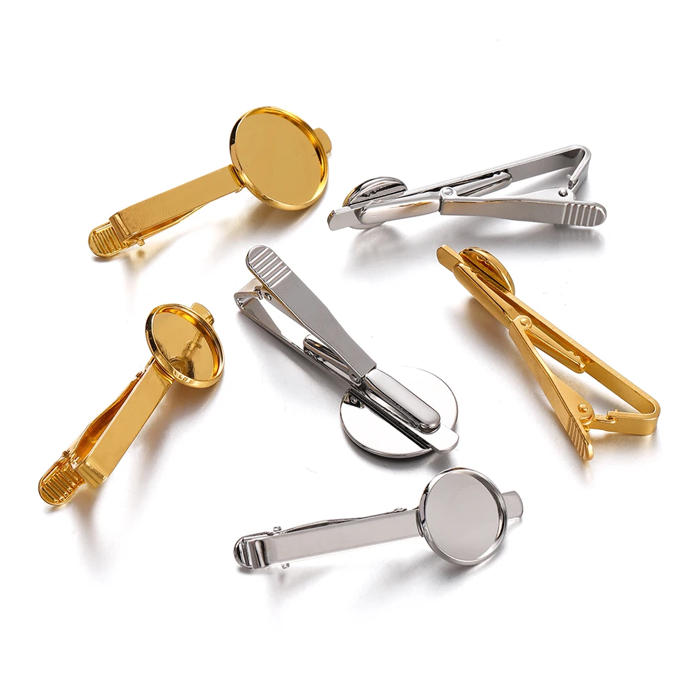 5 Teile/los 12/16/20mm Kupfer Krawatte Clip Fach Lünette Basen Fit Runde Cabochons für DIY schmuck Machen Zubehör Erkenntnisse