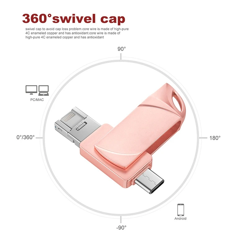 Tpeyためのcリンゴusb 3 · イン · 1 uディスク32グラム64グラム携帯電話uディスク車創造多機能uディスクギフト金属uディスク