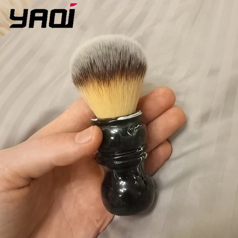 

Мужская кисточка для бритья Yaqi Shayish 24 мм с ручкой из смолы и нейлоновой щетиной, профессиональный инструмент для ухода за бородой и бритья
