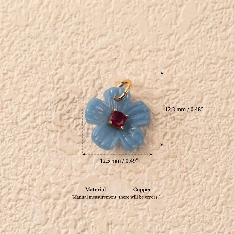 Bunter Harz-Blumen-Zirkon-Anhänger für DIY-Halskettenherstellung, Alltagskleidung, Dating und Geschenke für Frauen – Detail 12