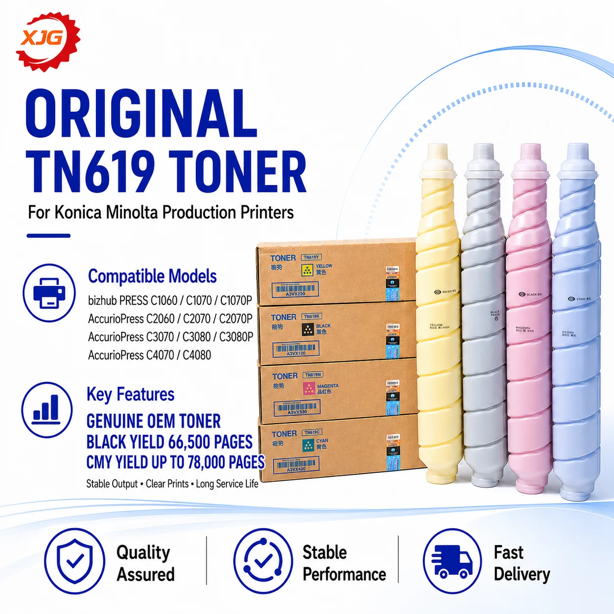 Original Toner Cartridge TN619 TN 619 for Konica Minolta C1060 C1070 C2060 C2070 C3070 C3080 C4070 C4080 C4065 Toner powder