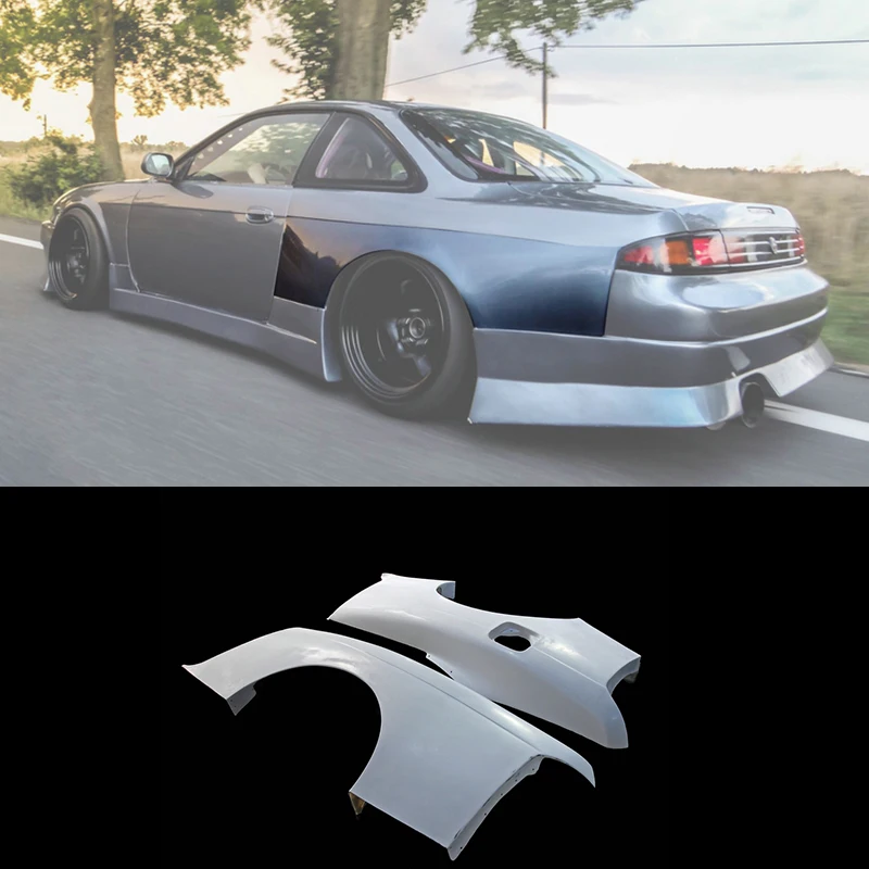 

S14 (Late) BN Sports Blister Rear Silvia S14 Widebody Kit Fiber Glass Wide +25Mm