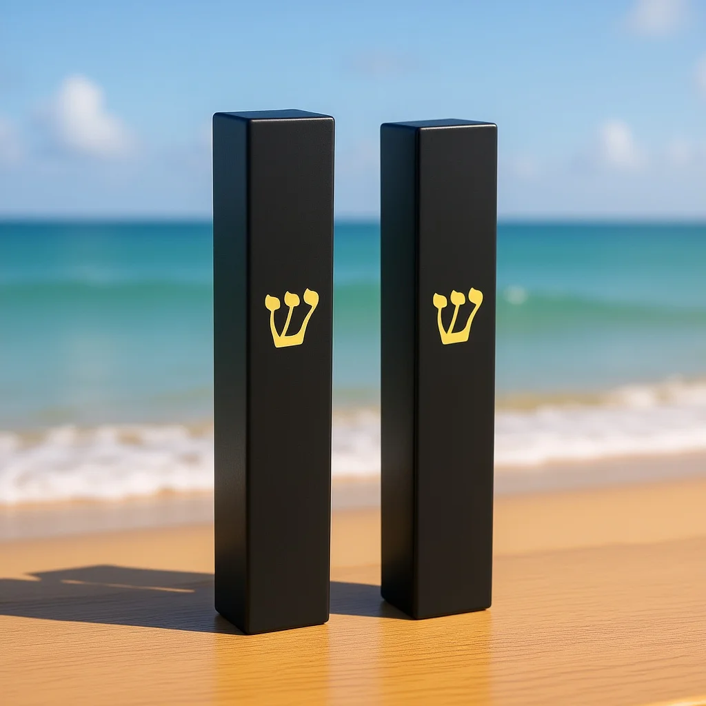 

2 pcs Resin Doorpost Craft Waterproof Decorative Column For Doorway Garden Indoor Outdoor Jewish Mezuzah Blessing Case