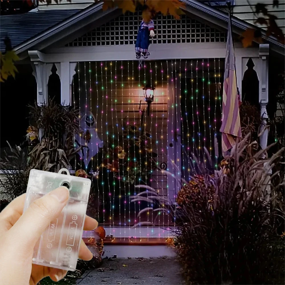 Outdoor Power For Wedding - 3/6미터 LED 커튼 조명 스트링, 배터리