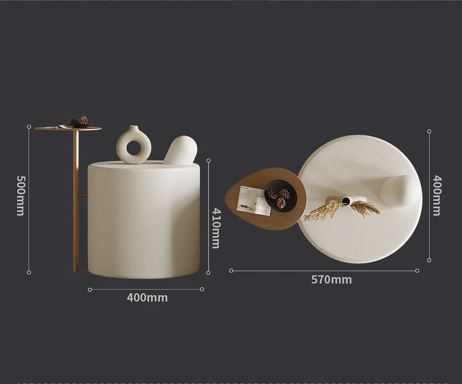 طاولة جانبية للأريكة الفاخرة الخفيفة على الطراز الإيطالي، طاولة زاوية حديثة وبسيطة ومبتكرة، طاولة مستديرة للرياح الصامتة، إحساس عالي #6