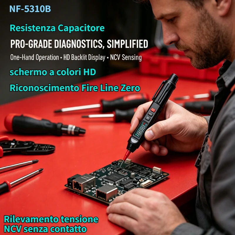 Pen Style Digital Multimeter NF-5310B Phase Sequence Detection Anti Burn High Precision Auto Range Electrical Tester Pen