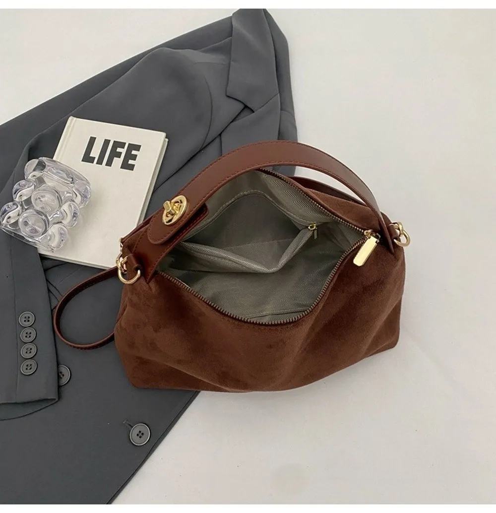Neue einfarbige Unterarmtasche mit großem Fassungsvermögen, PU-Leder, Umhängetasche, Crossbody-Tasche für Damen – Detail 7