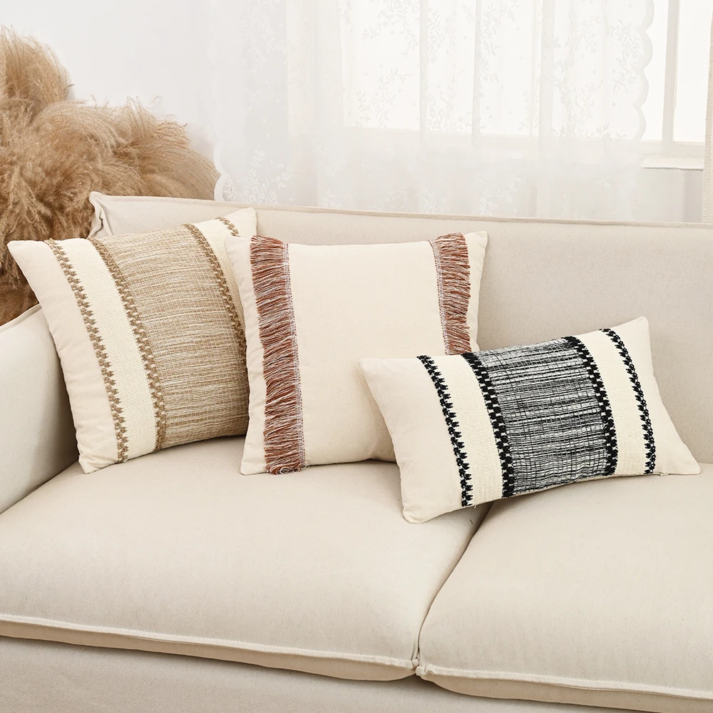 All-Season Patchwork Jacquard Pillowcase, Multicolor, Suitable for Bed Headboard, Living Room, Chair, and Lumbar Support
