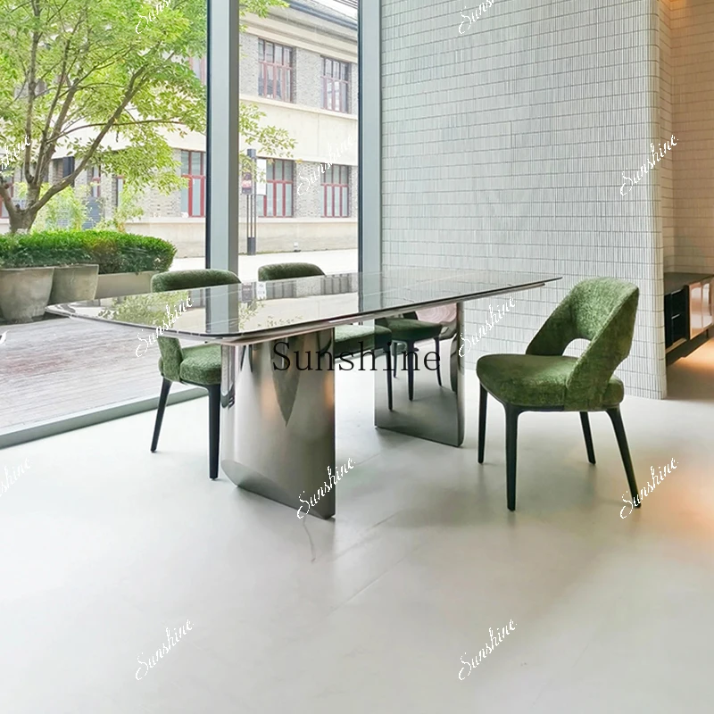 

High-end household modern simple small apartment marble premium dining table FT