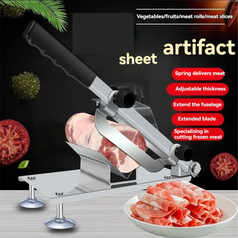 Sliced bone cutting knife, frozen meat slicing knife stainless steel household vegetable food slicer portable manual