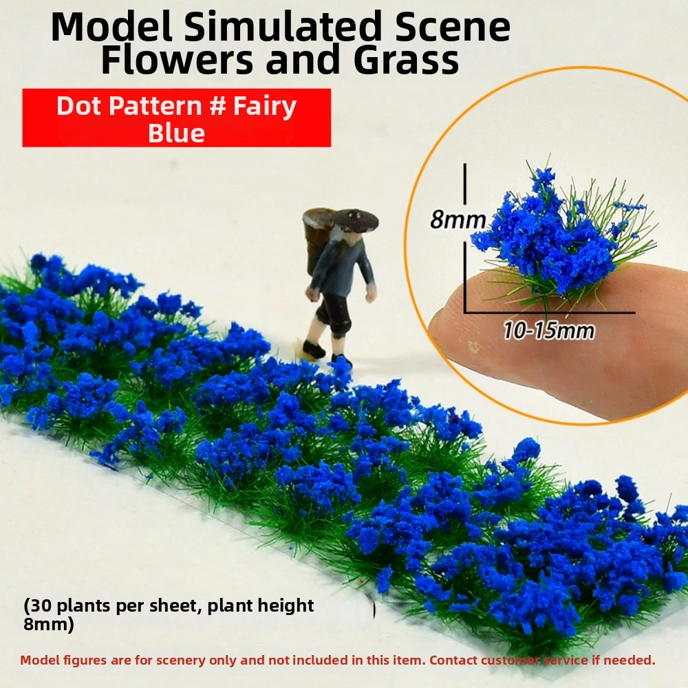 30pcs/set Multicolors DIY Miniature Garden Decor Plastic 10~15mm*8mm Durable Static Scenery Model Landscape Wargame Grass Tufts