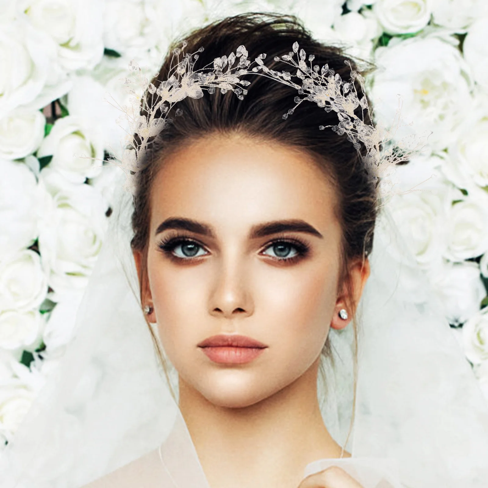 

Headband Flower Hair Pin Bridal Vine Accessories Pearl Silver Pins Brides Wedding Hairpin