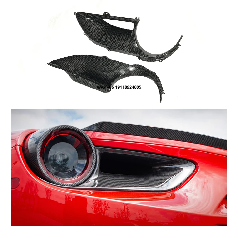 

OEM N Style Dry Carbon Fiber Bumper New Car Accessories Rear Tail Light Lamp Cover Trim for-Ferrari 488GTB