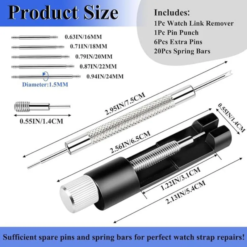 Mini Watch Link Remover, Portable Band Adjuster Tool for Metal Watch Strap Resizing