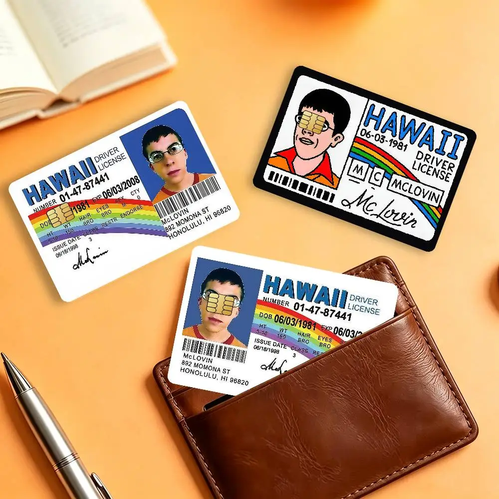 Movie Characters McLovin Waterproof Card Stickers For Credit Cards Debit Cards And Transit Cards 4pcs