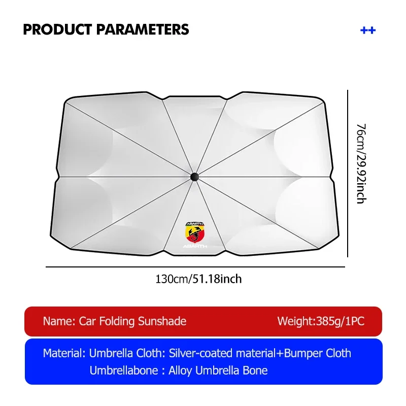 Summer Car Windshield Shade Umbrella Sun Protection Cover Exterior Accessory For Abarth 500 695 595 Tipo Stilo 500X