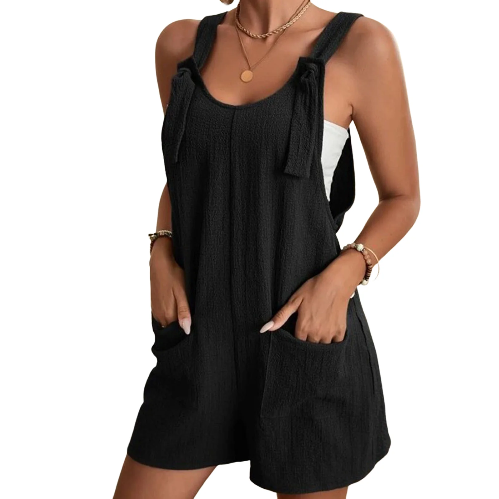 

Casual Female Sleeveless Shorts Jumpsuit Comfortable Casual Suspender Shorts Suitable for Girl Woman Lover Mother