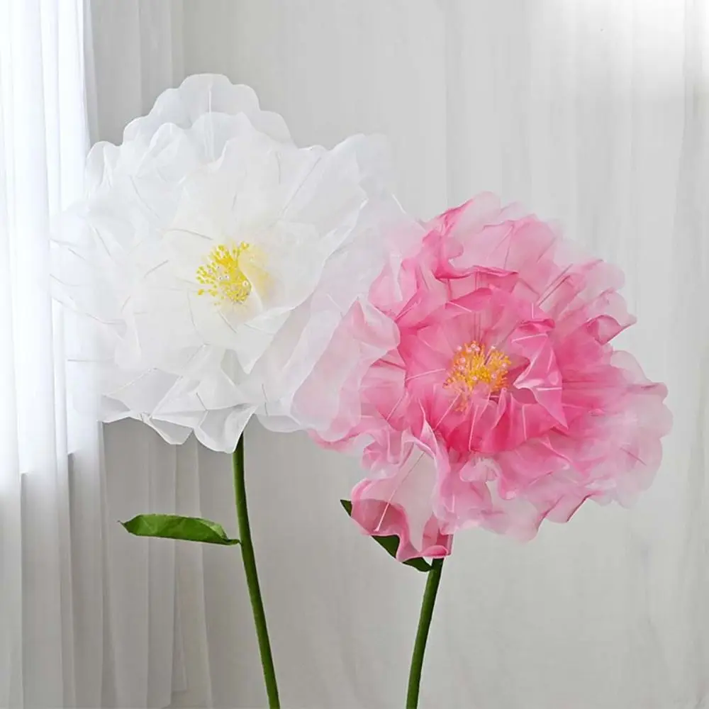 Window Display 3D Big Simulation Flower Hollow Large Fake Flower Hanging Gauze Peony Photography Props Outdoor Shopping Mall