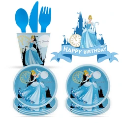 Cinderella Cartoon Theme Cupcake Straw Paper Cup Paper Tray Happy Birthday Gender Reveal Party Novelty Packing Decorate