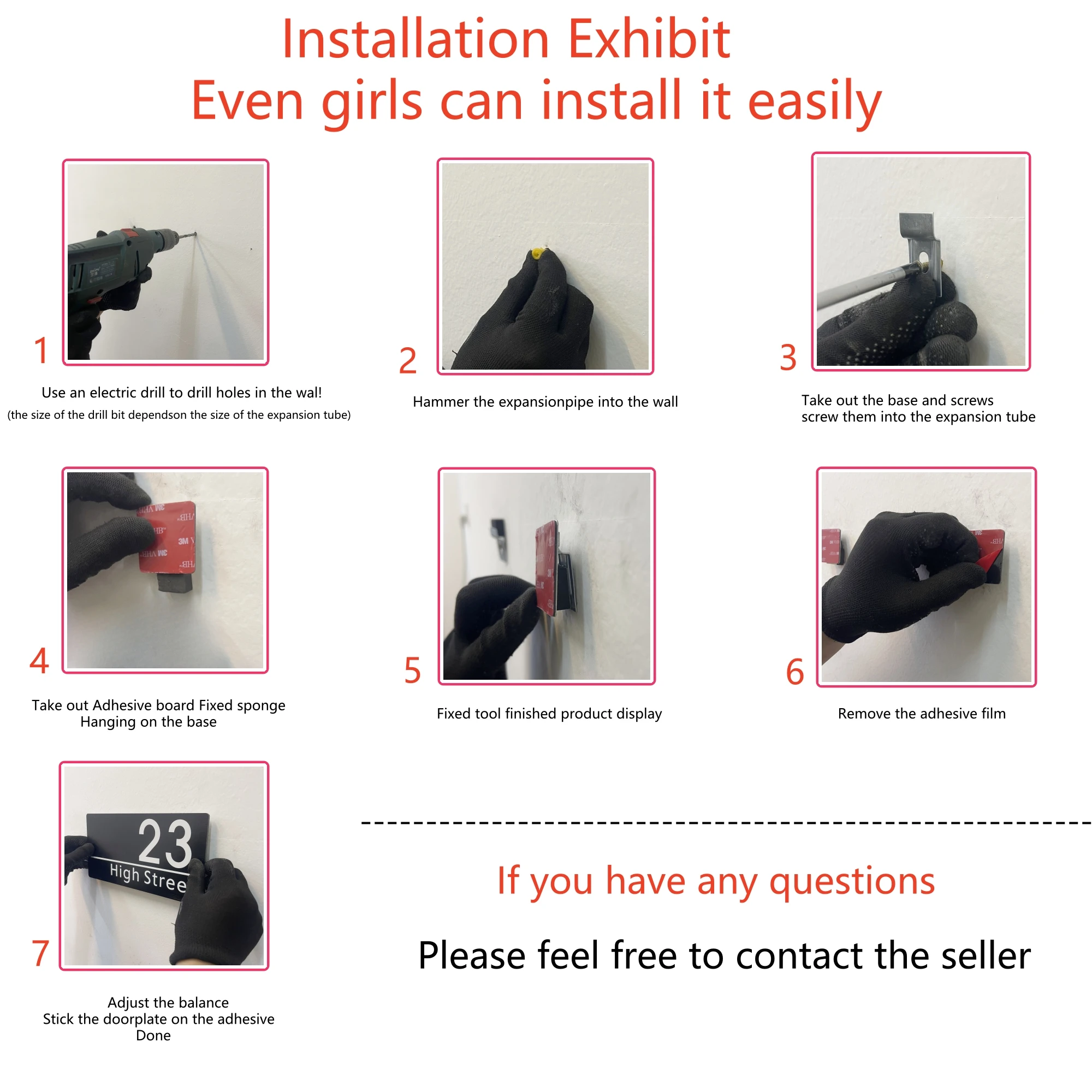 لافتة رقم المنزل من الأكريليك الحديث - لوحة عنوان خارجية مقاومة للماء مع اسم الشارع، ديكور جداري مخصص للمنزل