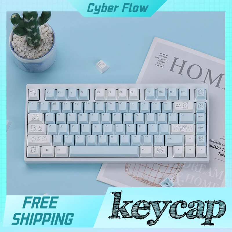 

Rabbit Keycap Customized Thermal Sublimation 179key Original Factory Kawaii Mechanical Keyboard Keycap For Gamer Office Gifts