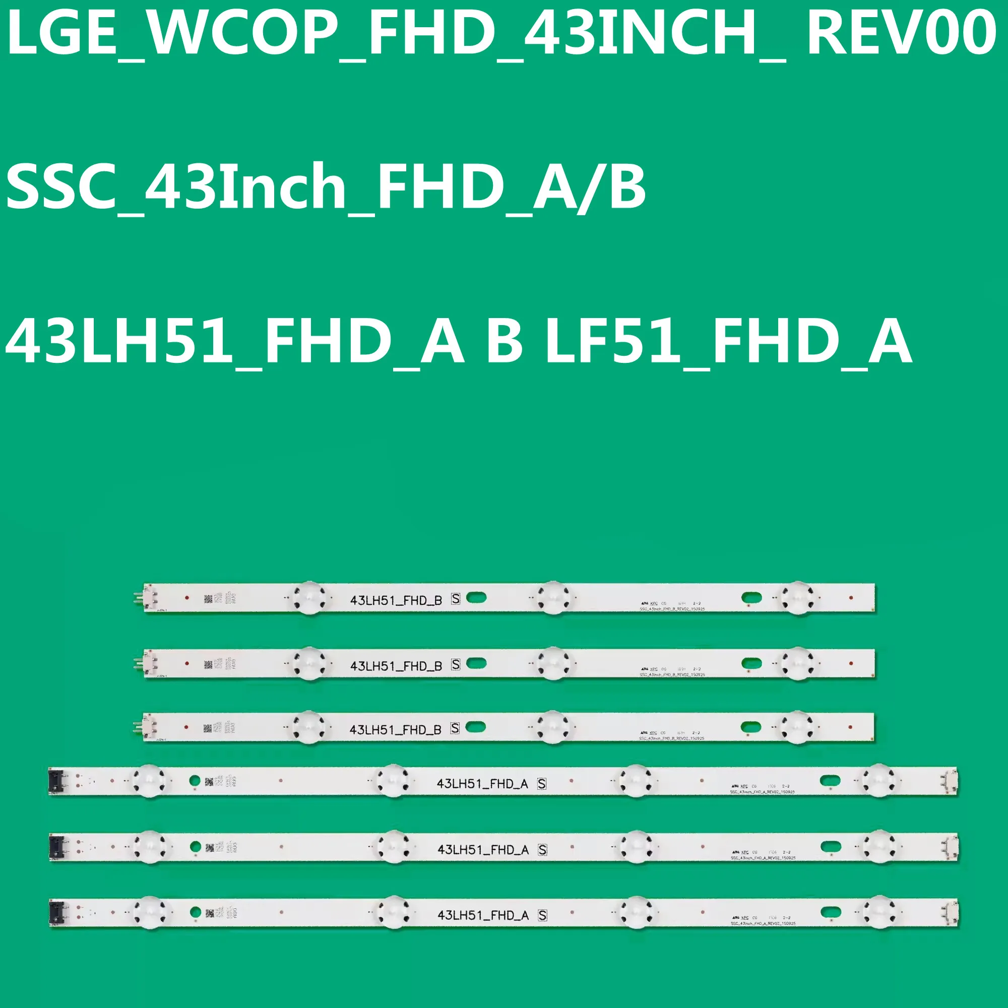 LED Backlight Strip For 43LH510V 43LH513V 43LH520V 43LH570V 43LH590V 43LF510V 43LF5100-CA LGE_WCOP_FHD_43INCH_REV00 43LH51_FHD